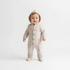 Checks Full Body Baby Boy Bodysuit- Beige