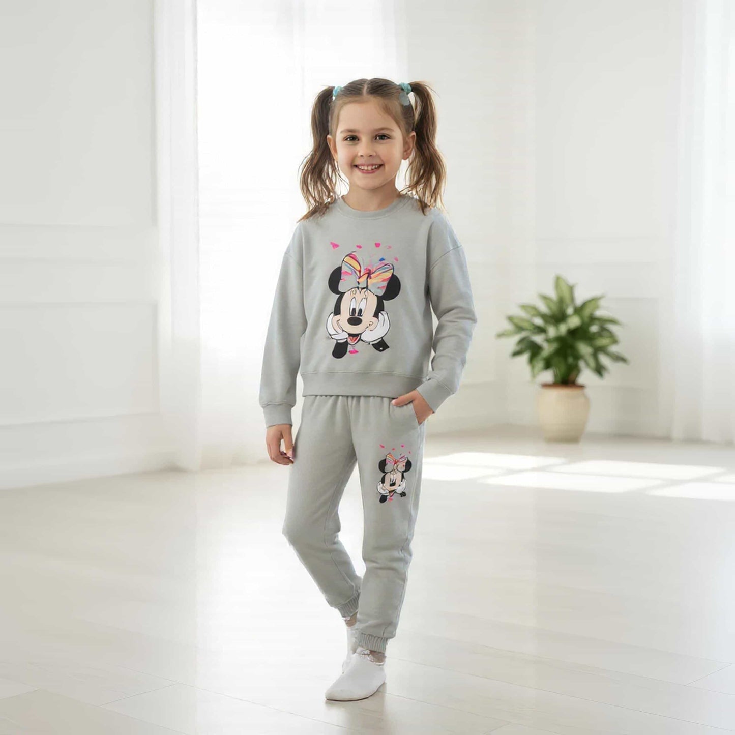 Minnie Girl Sweatshirt Set- Grey