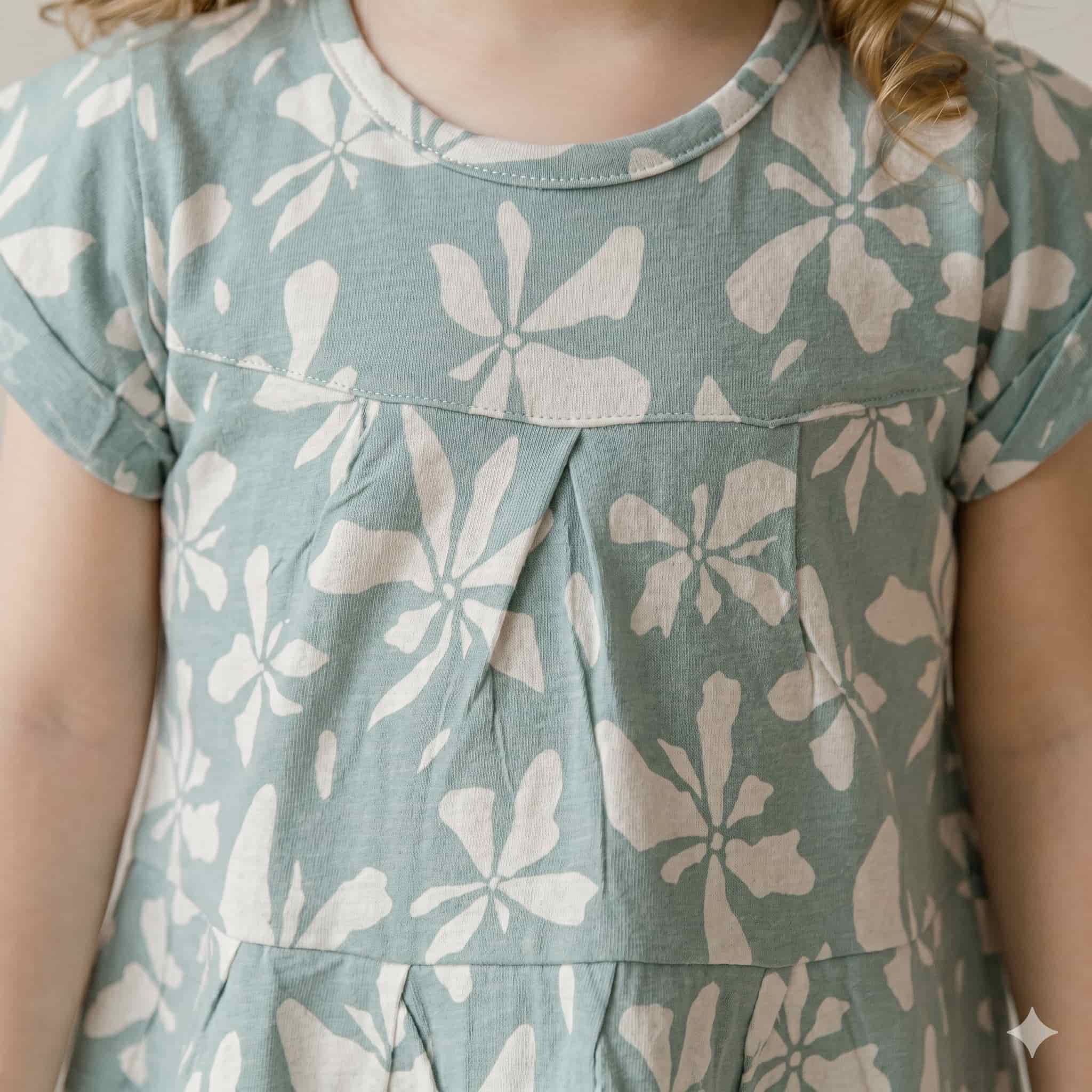 Botanical Breeze Girls Short Set - Sage Green