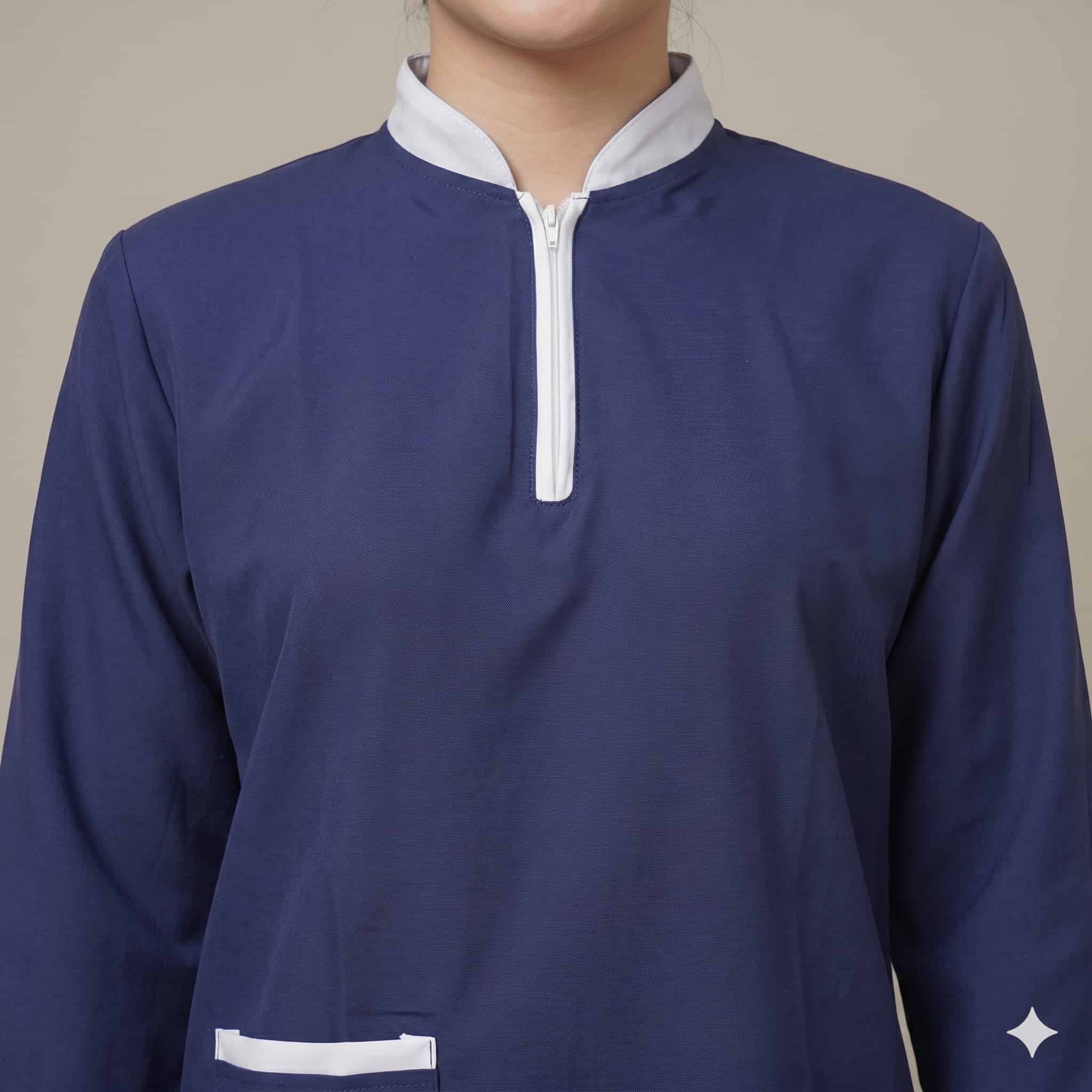 Professional Poise Blue Maid Uniform - Navy