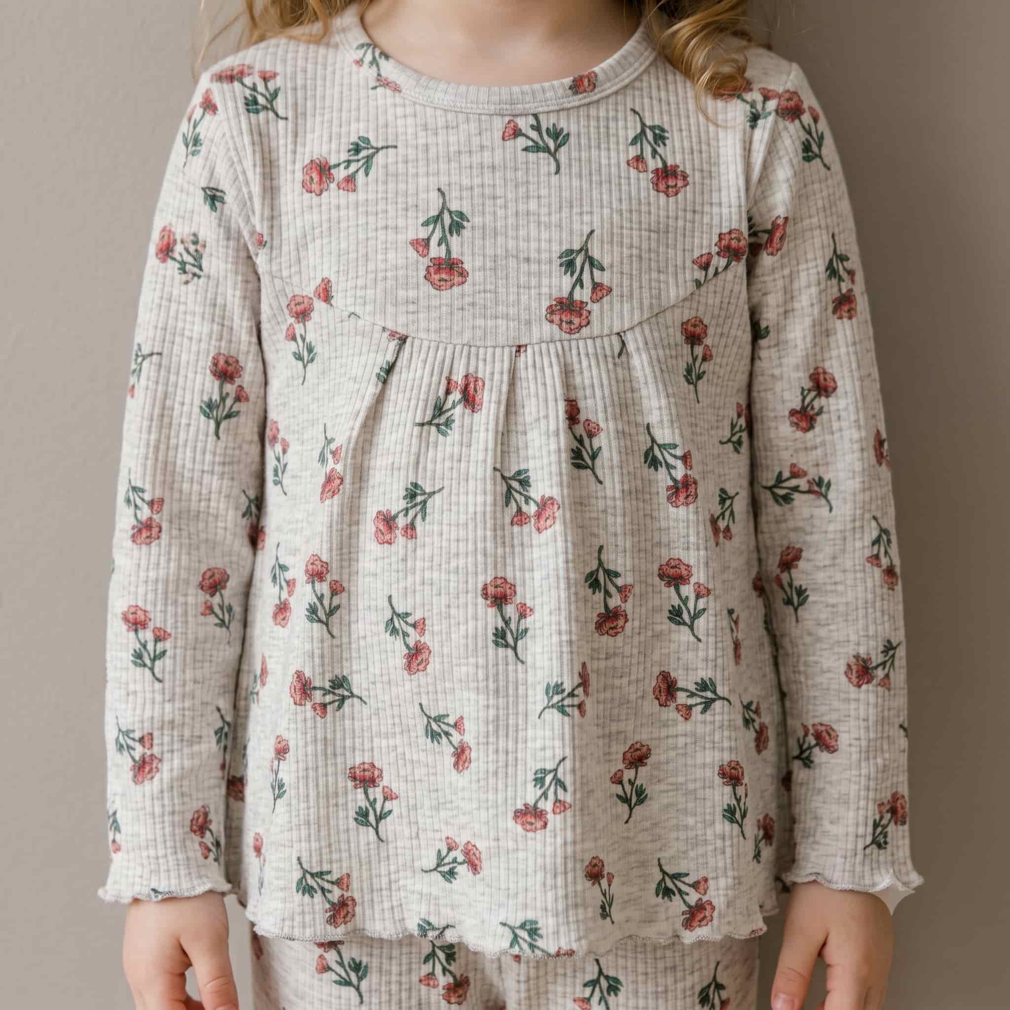 Petal Soft Girls Full Sleeves Pajama Set - Cream
