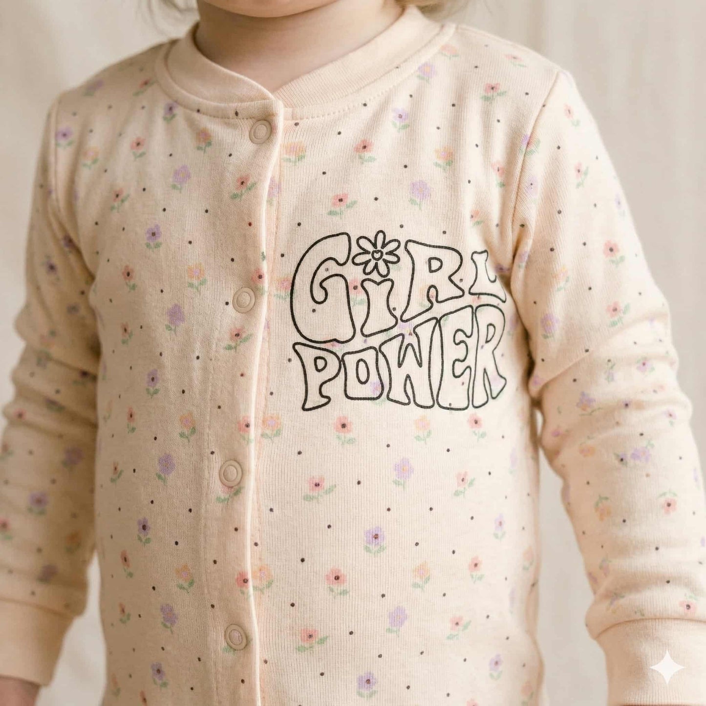 Fierce & Floral Baby Girl Set - Beigi