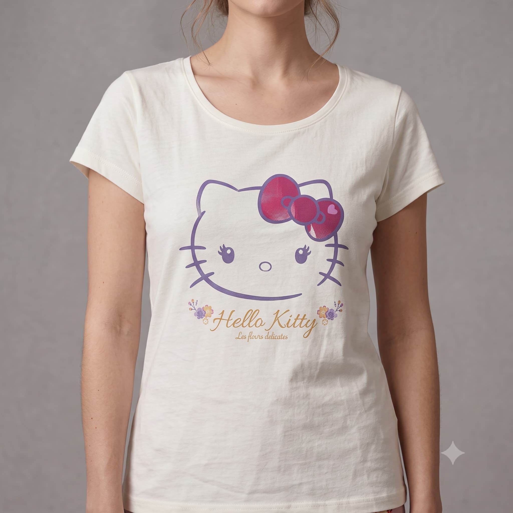 Hello Kitty Women Half Sleeves Pajama Set - Off-White