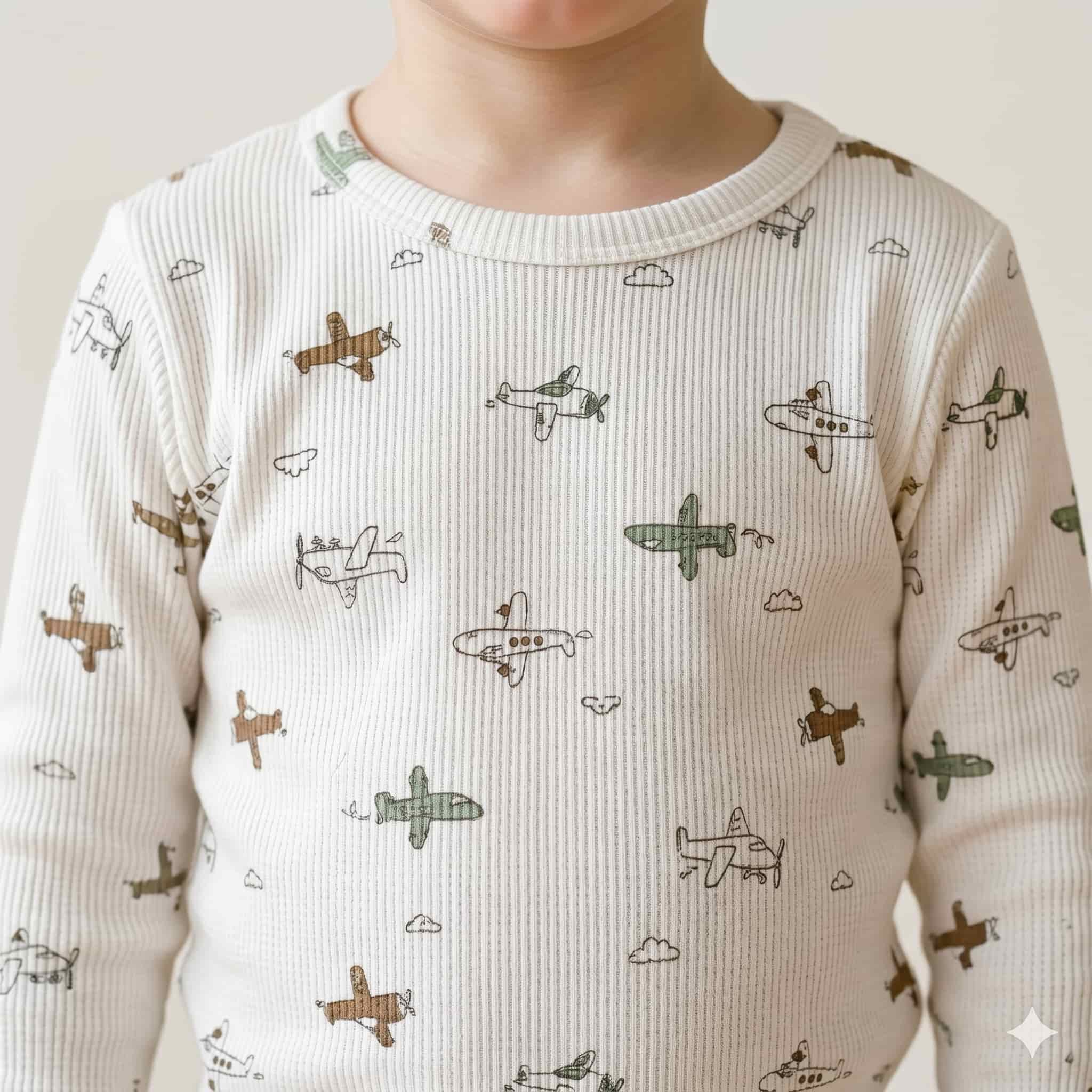 Aero Dreams Boys Full Sleeves Pajama Set - Off-White