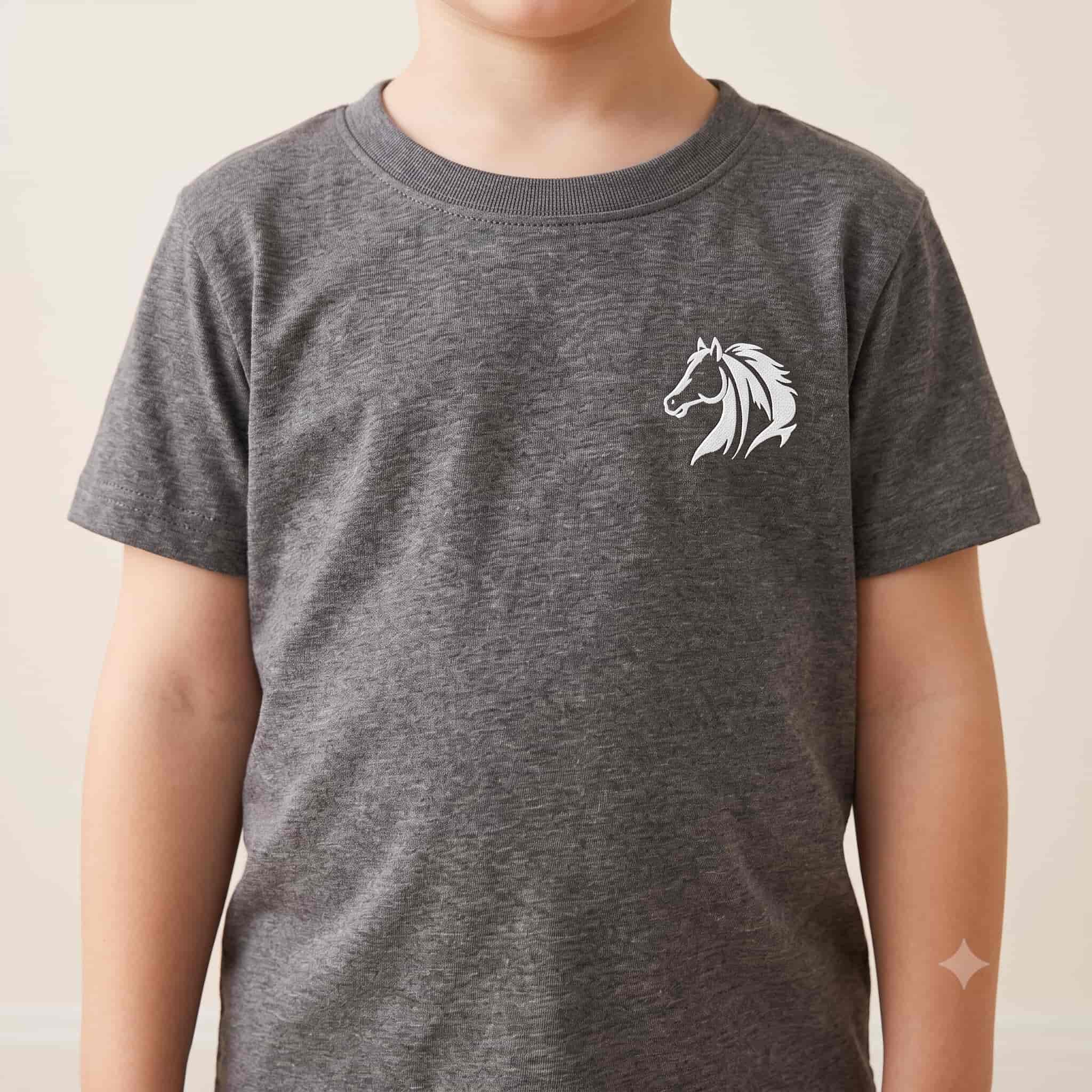 Stallion Spirit Boys Half Sleeves Pajama Set - Charcoal Grey