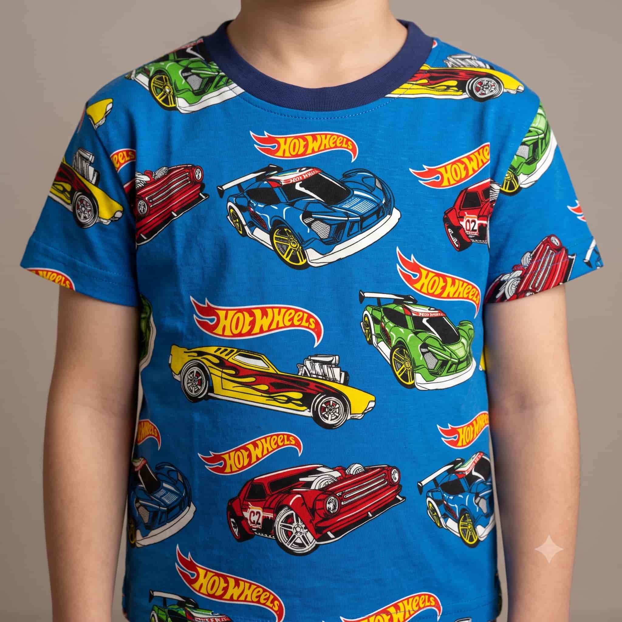 Hotwheels Boys Half Sleeves Pajama Set - Blue