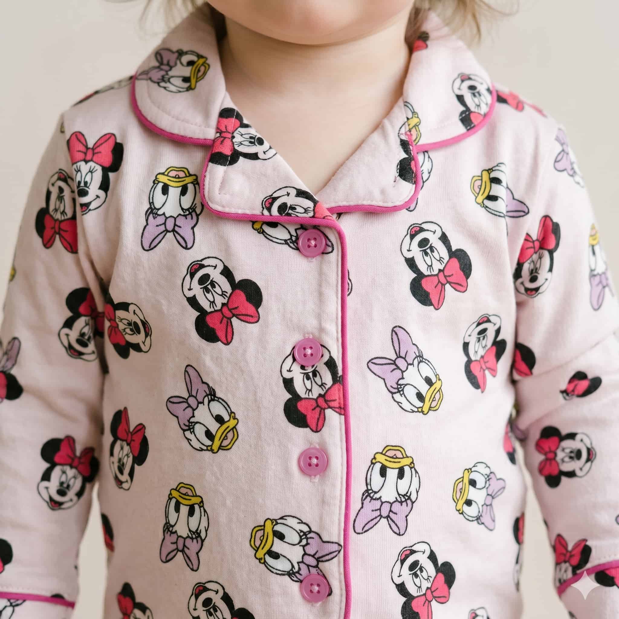 Minnie Mouse & Daisy Duck Baby Girls Full Sleeves Pajama Set - Light Pink