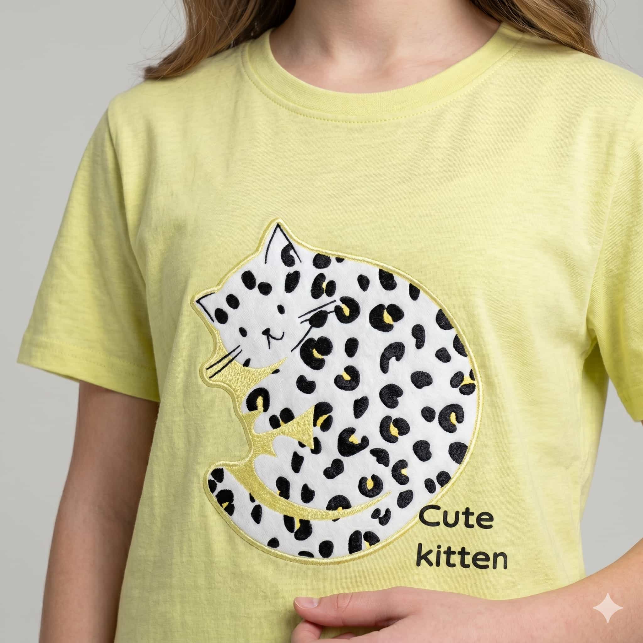Pouncing Leopard Girls Half Sleeves Pajama set - Yellow