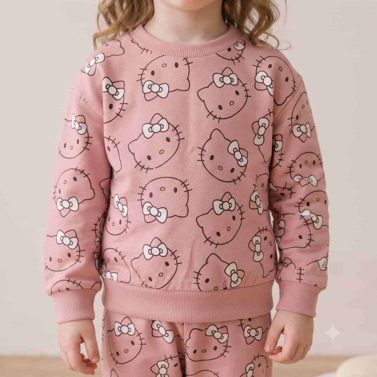 Hello Kitty Girls Winter Full Sleeves Pajama Set – Dusty Pink