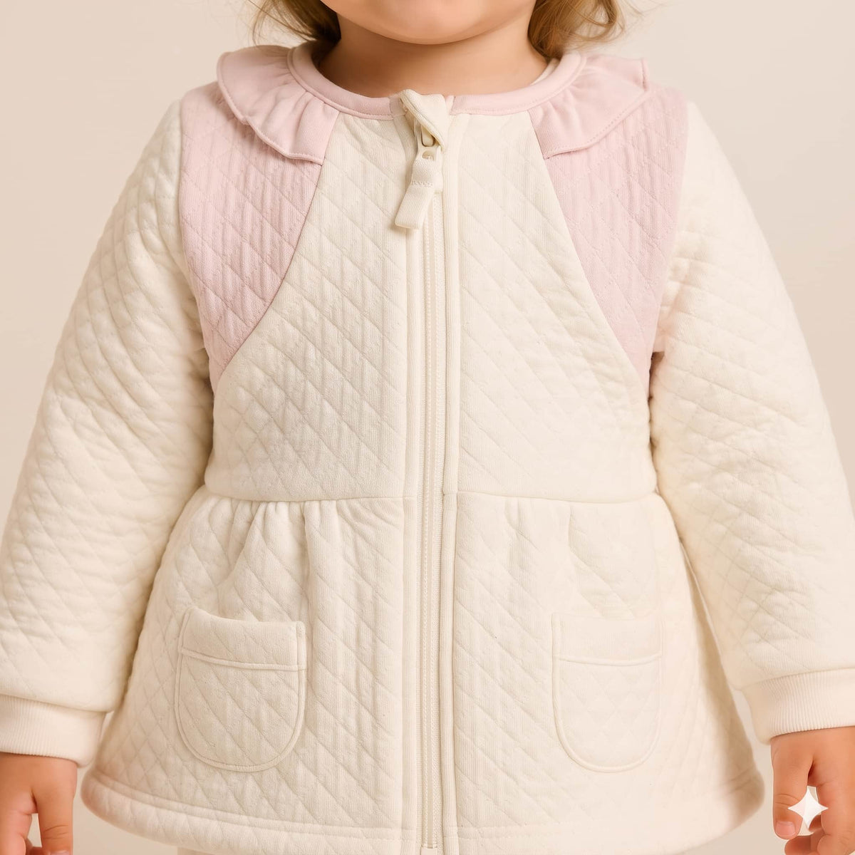 Blush Petal Baby Girls Winter Full Sleeves Pajama Set - Cream