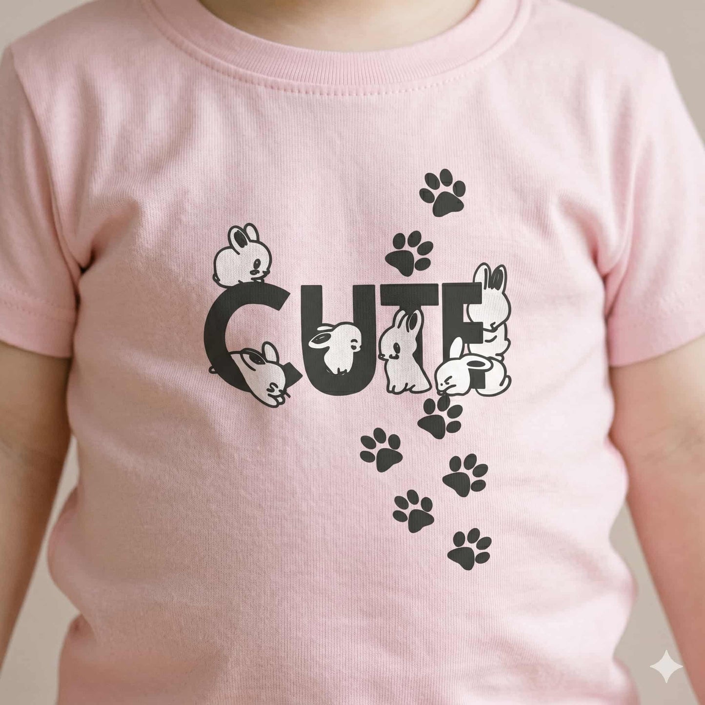 Bunny Charm Baby Girls Half Sleeves set - Pink