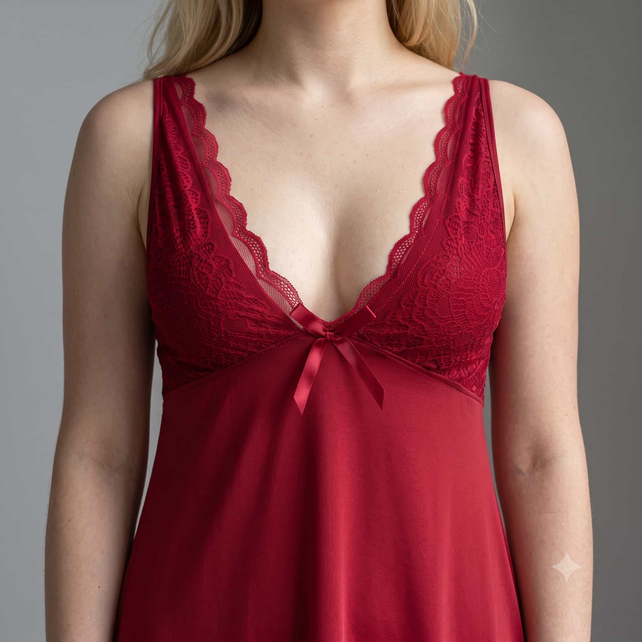 Crimson Charm Women Slip wear - Red