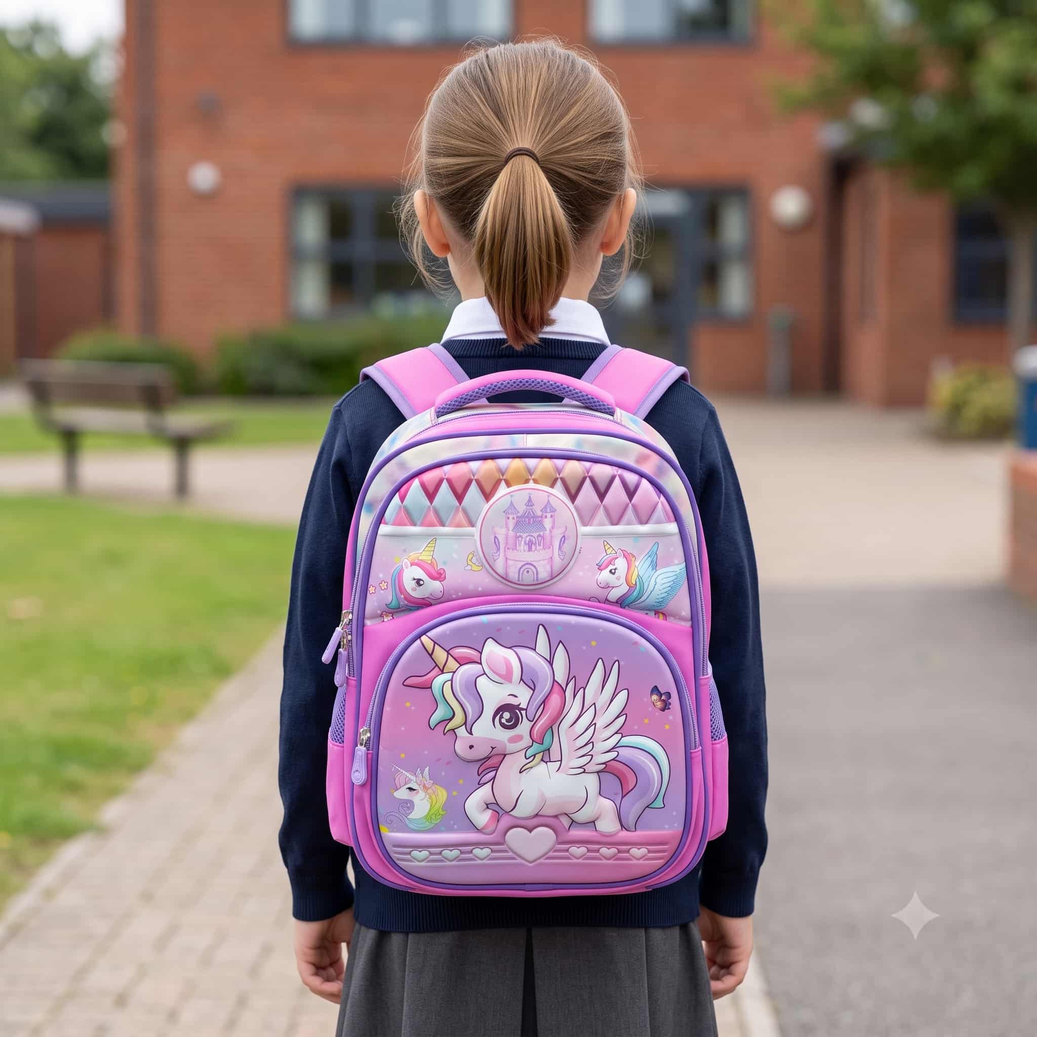 Unicorn School Bag Set - Purple