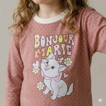 Marie Girls Full Sleeves Pajama Sets - Brown