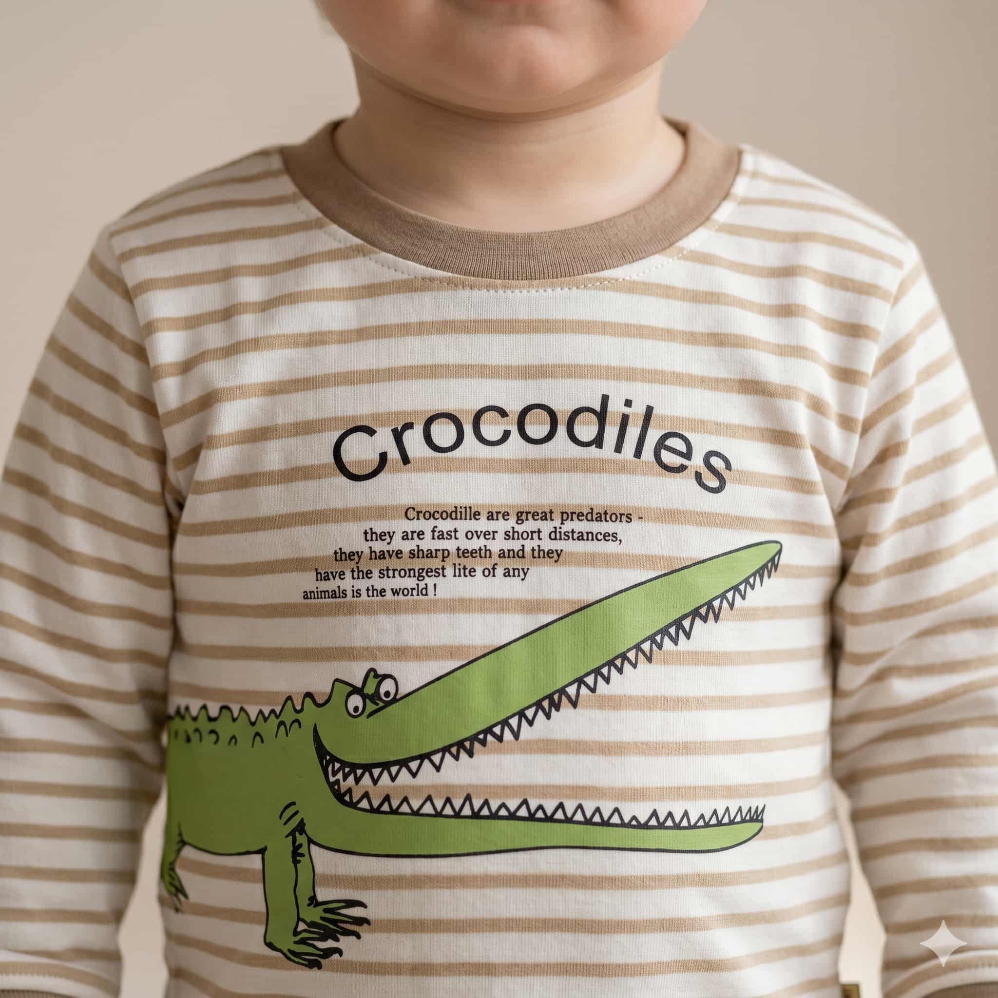 Snappy Explorer Baby Boys Full Sleeves Pajama Set - Beige