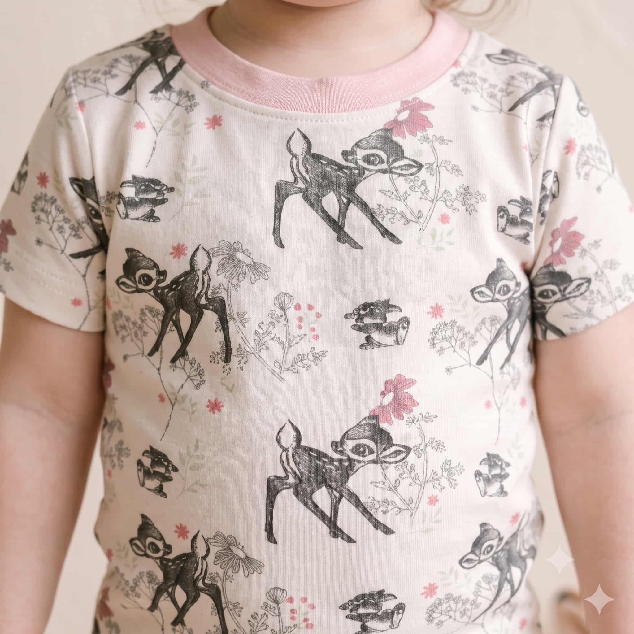 Playful Bambi Baby Girls Half Sleeves Pajama Set - Blush Pink