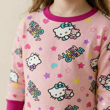 Hello Kitty Girls Full Sleeves Pajama Set - Pink