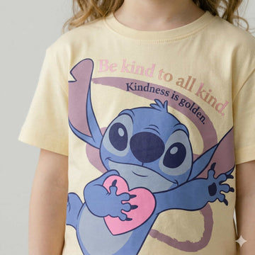 Stitch Girls Short Set - Beige