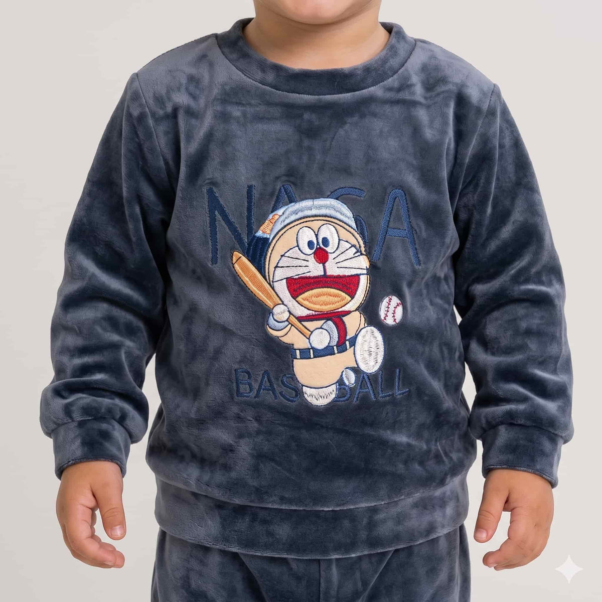 Doremon Baby Boys Winter Full Sleeves Pajama Set – Slate Grey