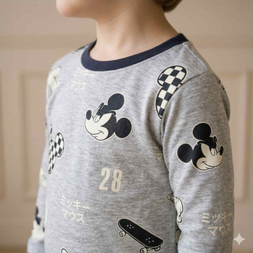 Mickey Mouse Full sleeves boy pajama Set - Grey