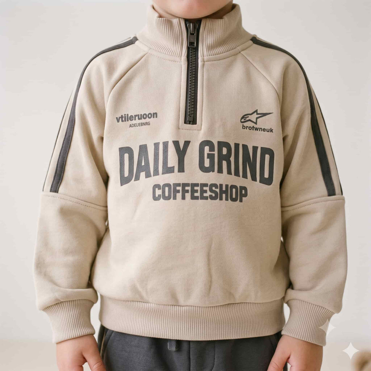 Daily Grind Boys Winter Full Sleeves Pajama Set – Beige