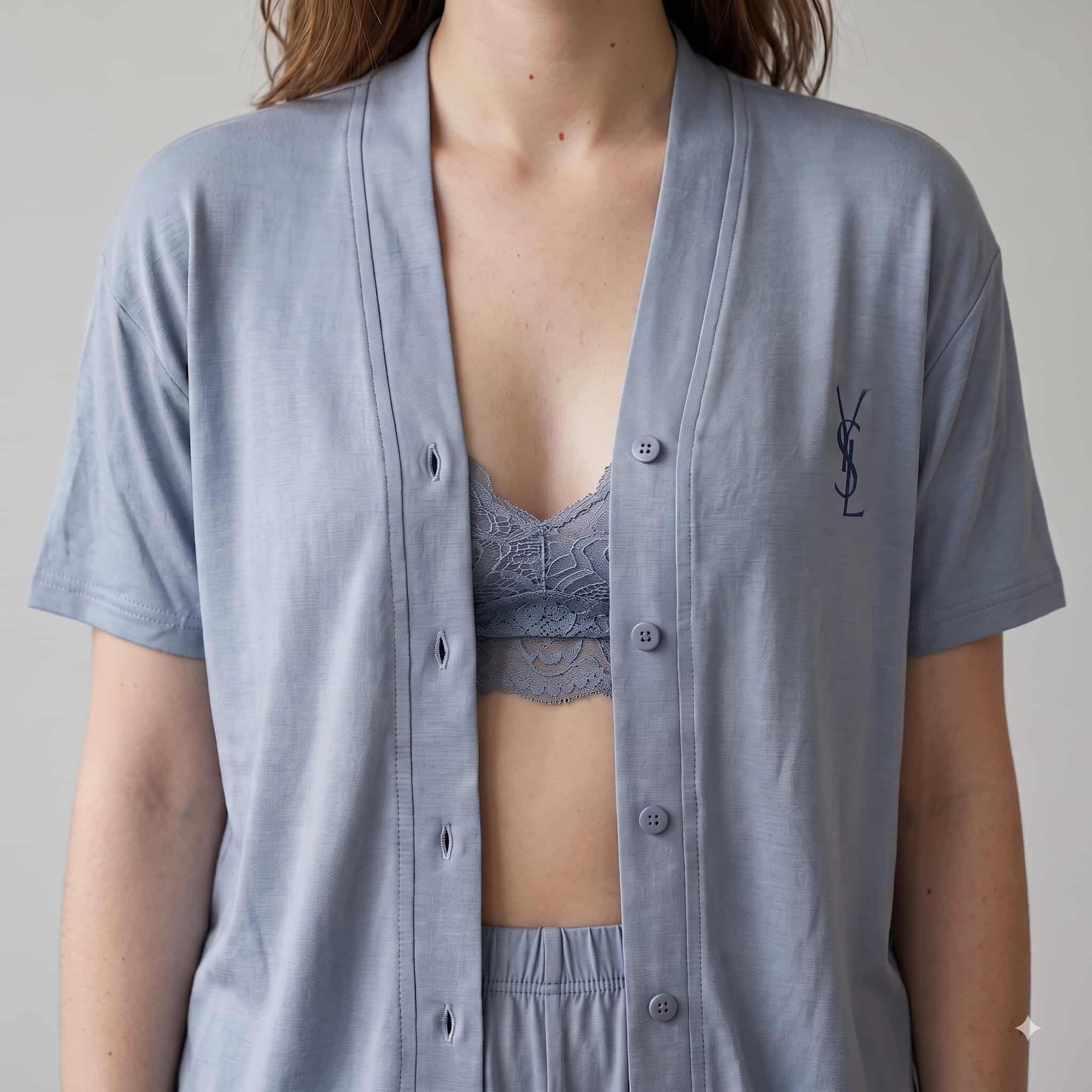 Serene Slate Women Half Sleeves Pajama Set - Slate Blue