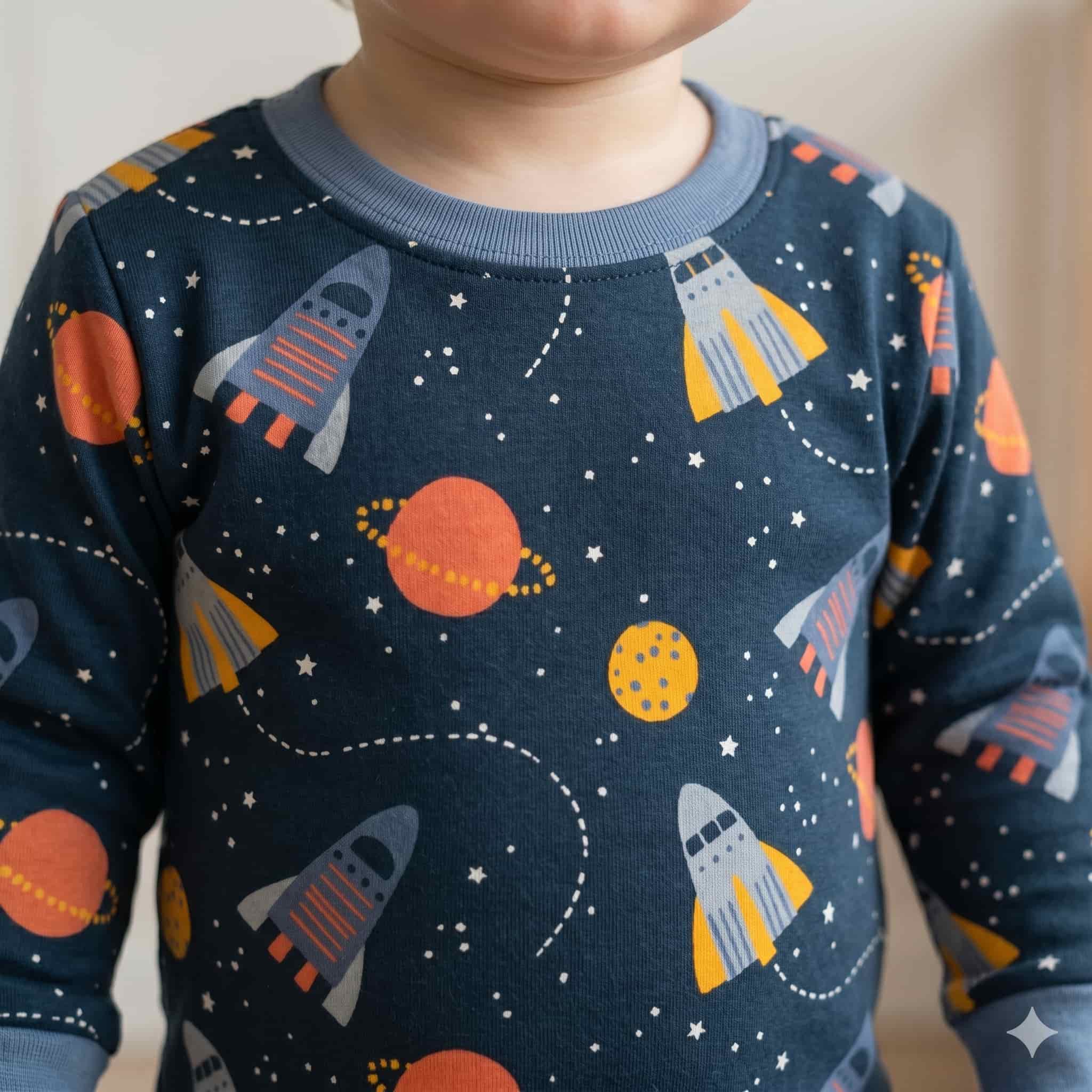 Galaxy Explorer Baby Boys Full Sleeves Pajama Set - Navy Blue