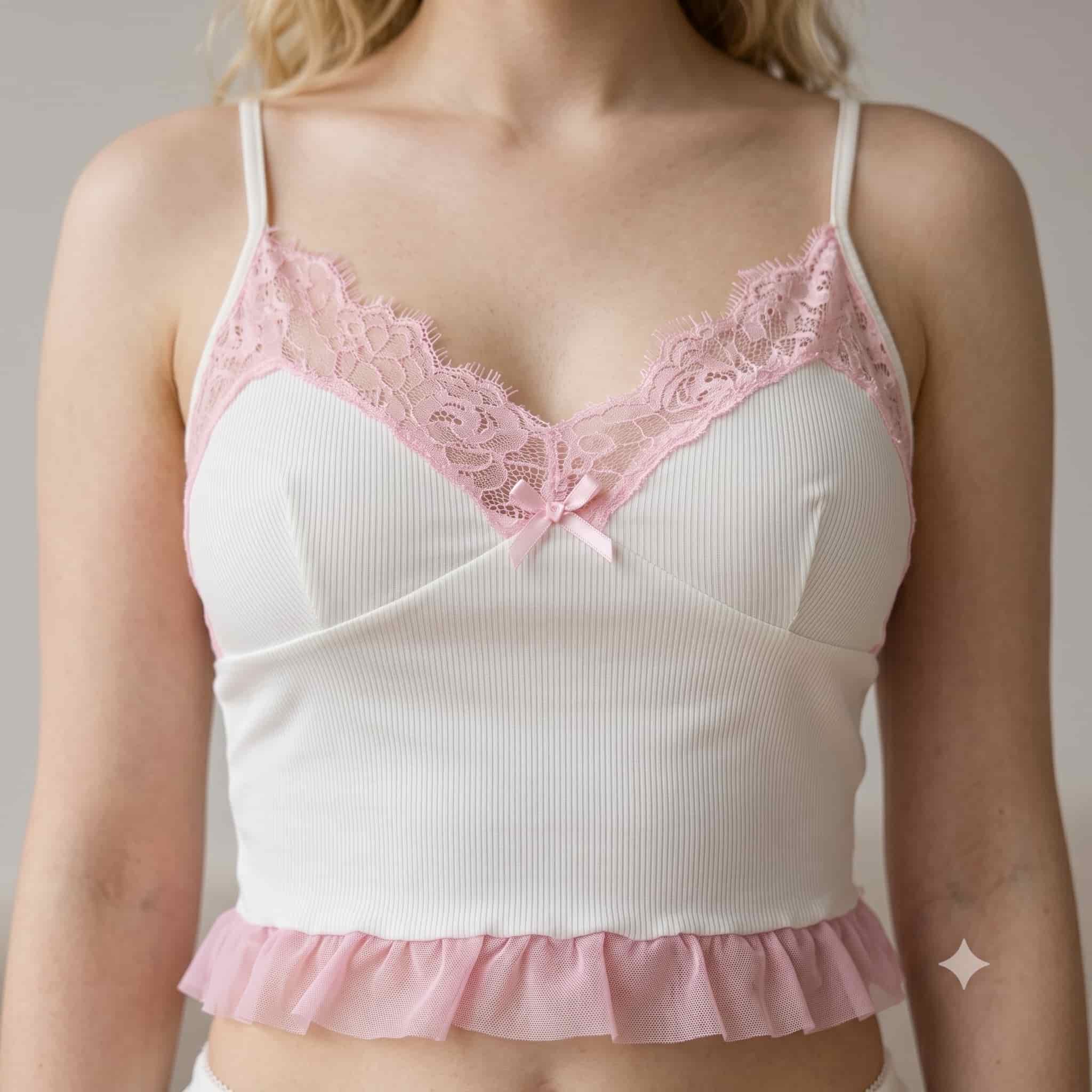 Ivory Dream Women Cami Short set - White and Pink