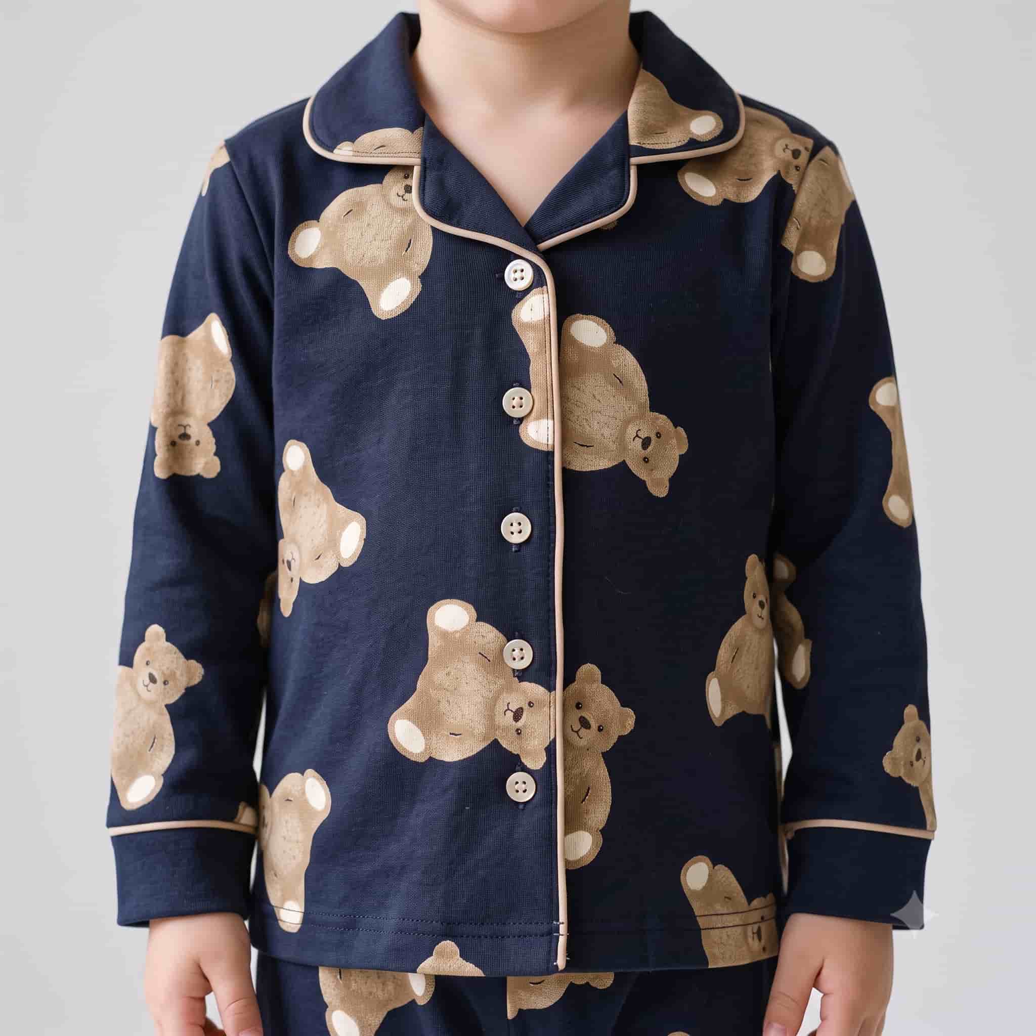 Bears Boys Full Sleeves Pajama Set - Navy