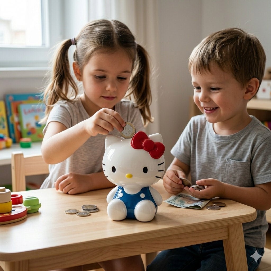 Kitty Savings Piggy Bank - White