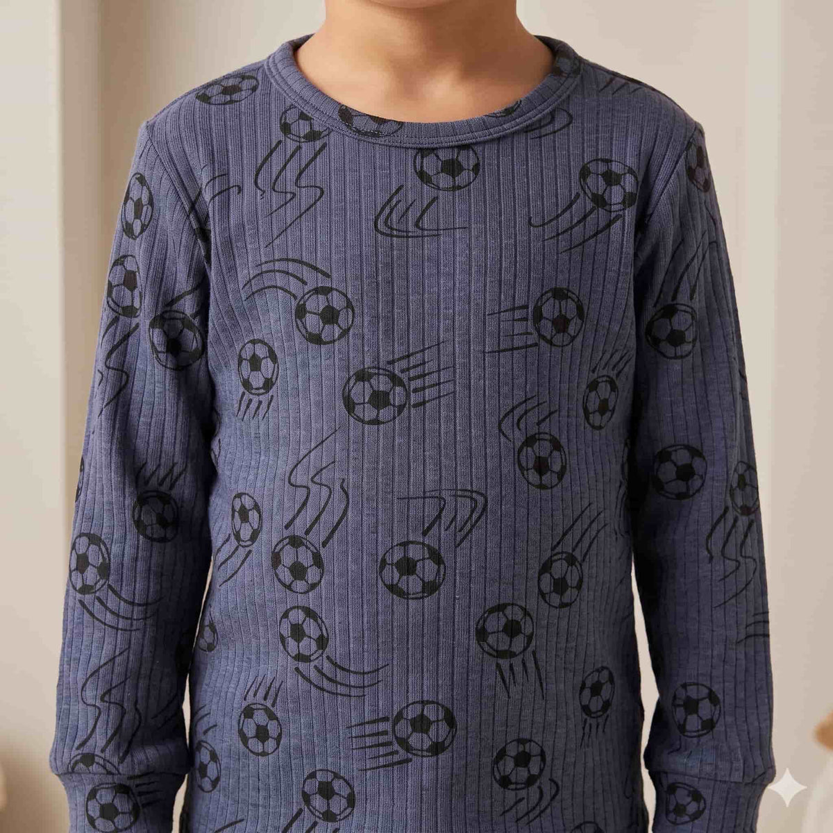 Goal Soccer Boys Full Sleeves Pajama Set – Dusty Blue