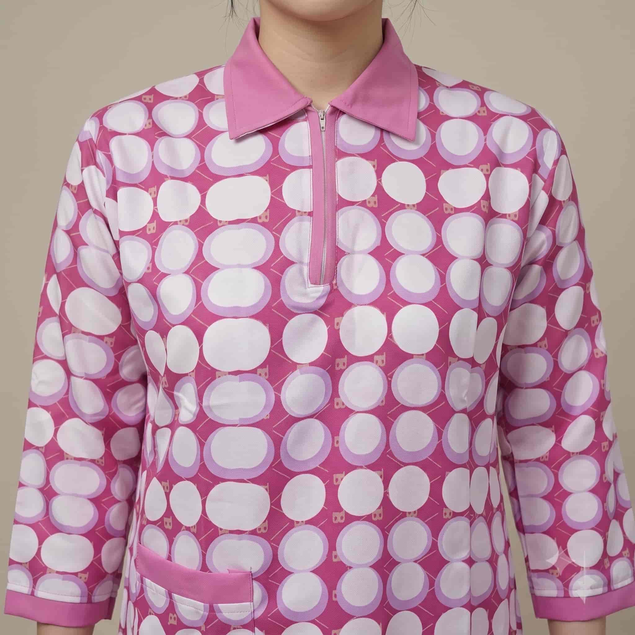 Pink Dots Maid Uniform Set - Pink
