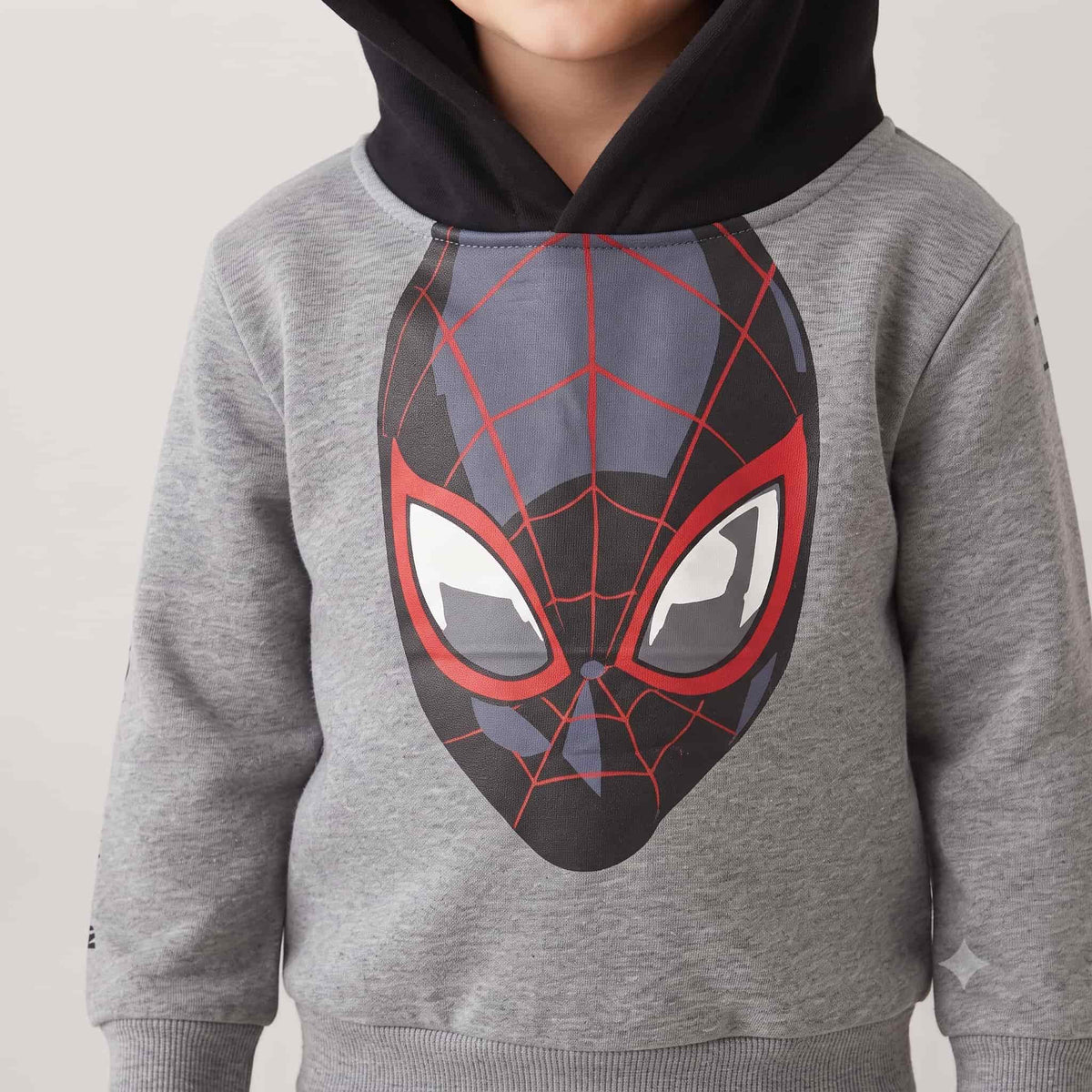 Spider Man Boys Winter Full Sleeves Pajama Set – Grey & Black