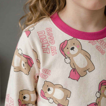 Sleep All Night Girls Disney Pajama Set - Cream