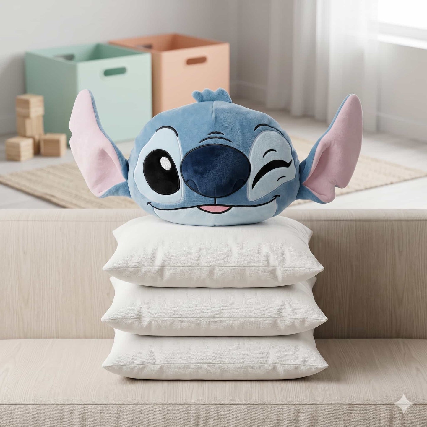 Stitch Pillow - Blue