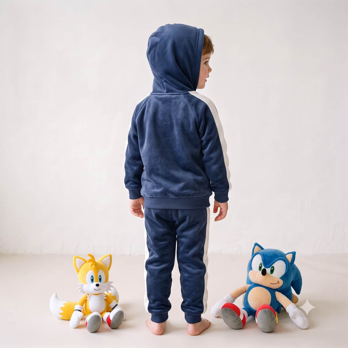 Sonic Boys Winter Full Sleeves Pajama Set – Navy Blue & White