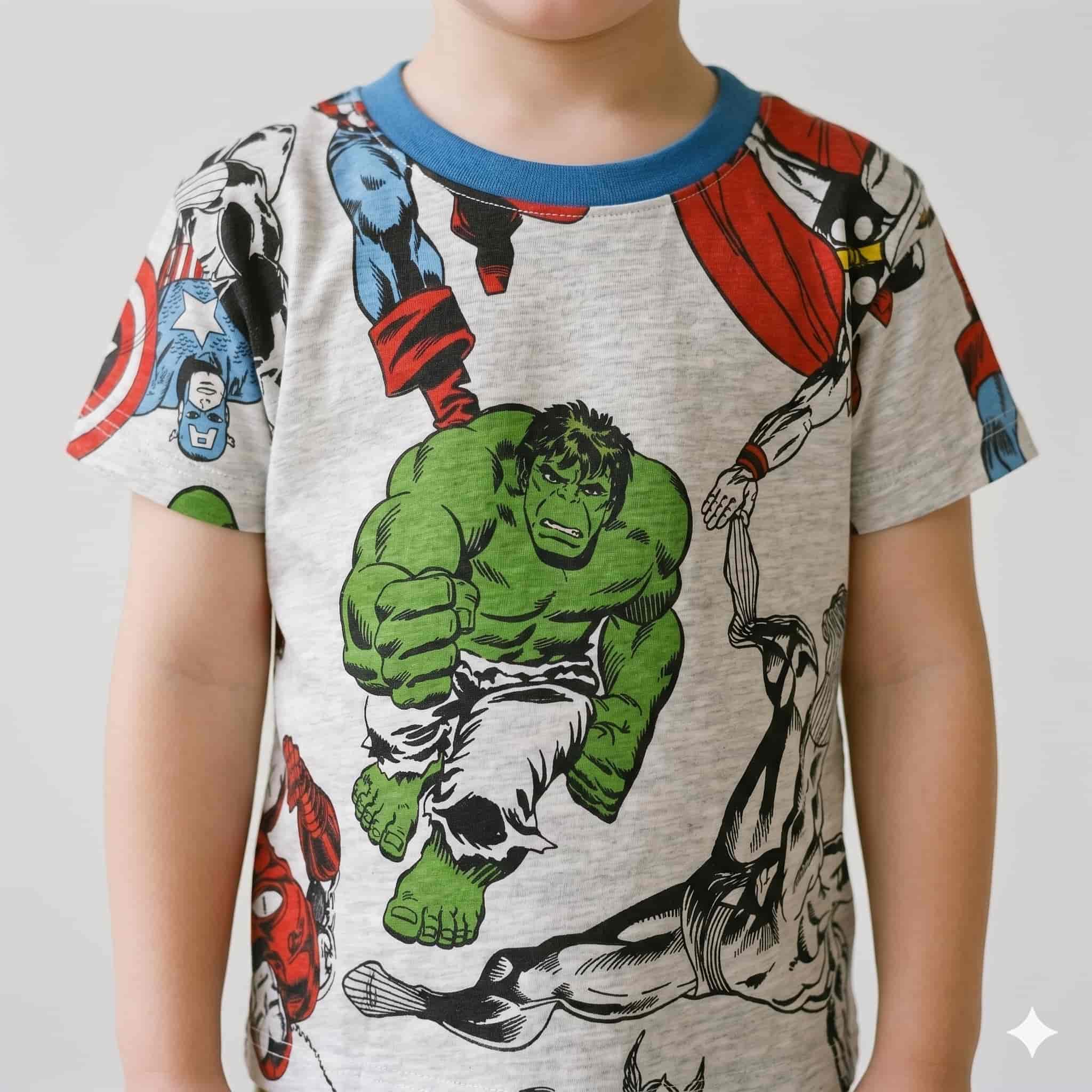 Hulk Smash Boys Half Sleeves Pajama Set - Grey