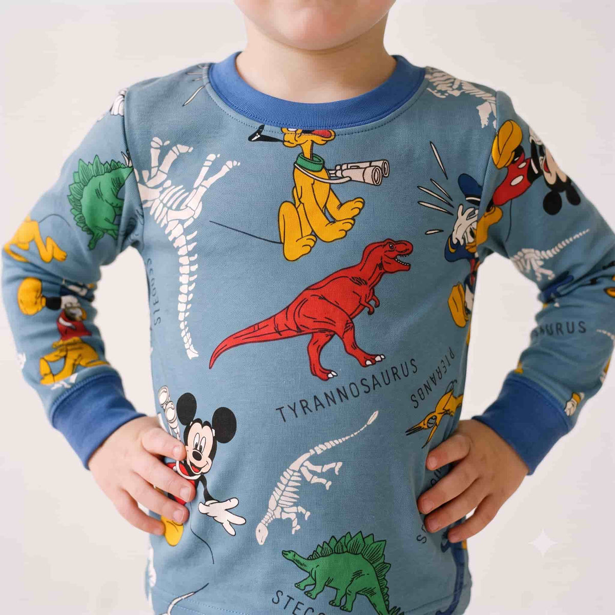 Dinasaur Boys Winter Full Sleeves Pajama Set – Dusty Blue