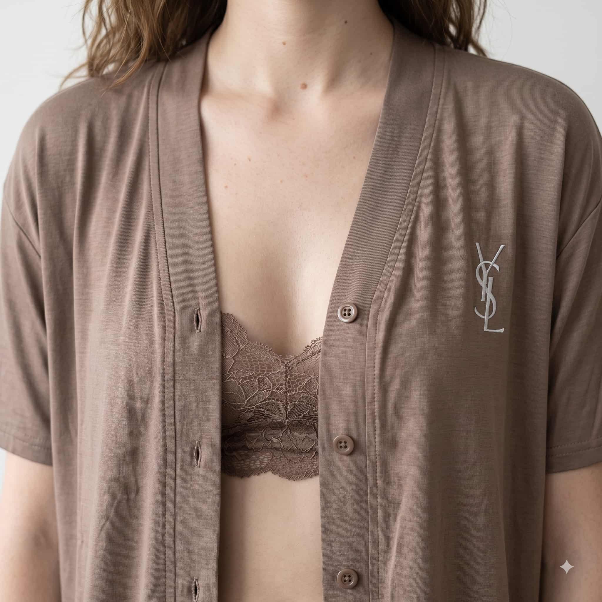 Luxe Lounge Women Half Sleeves Pajama Set - Taupe Brown