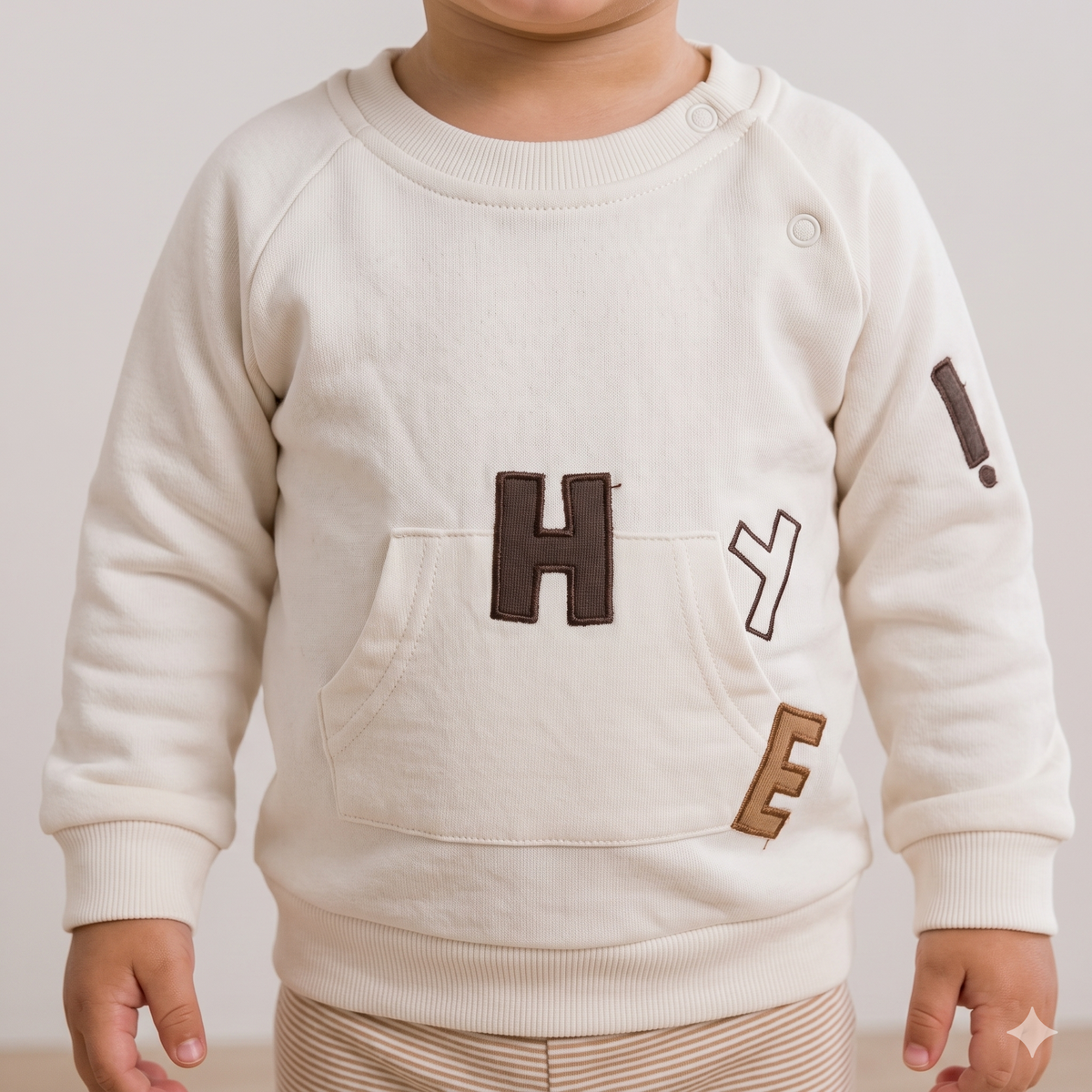 Happy Hype Baby Boys Winter Full Sleeves Pajama Set – Ivory Cream & Beige
