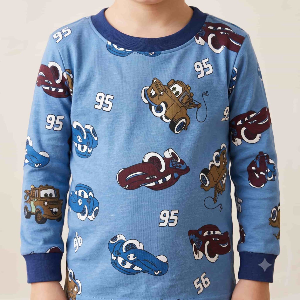 Cars 95 Boys Full Sleeves Pajama Set - Sky Blue