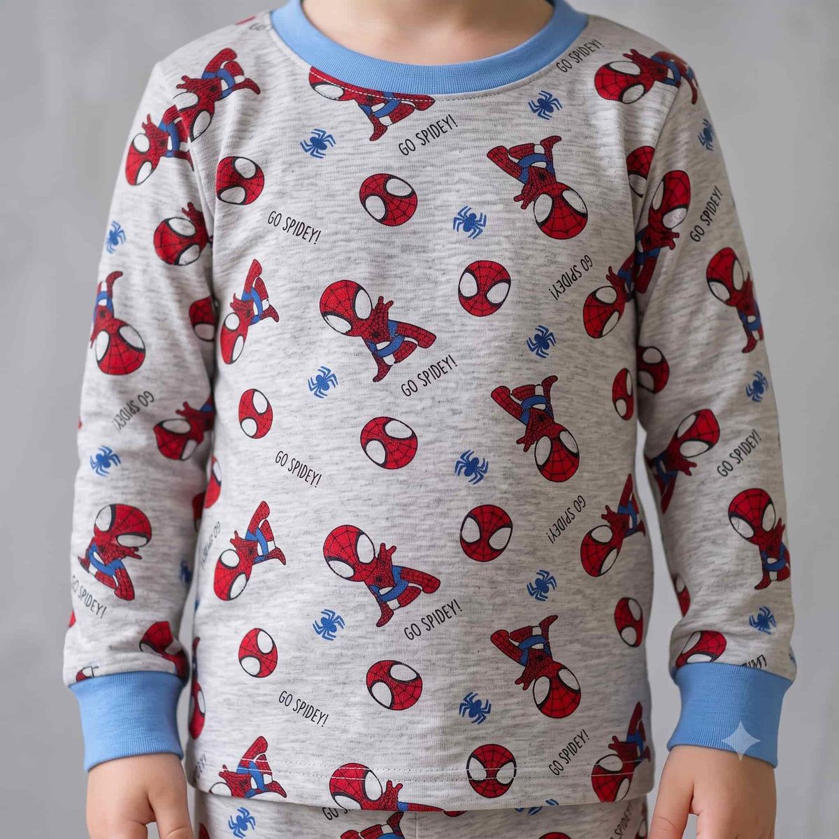 Spider Man Boys Full Sleeves Pajama Set – Grey