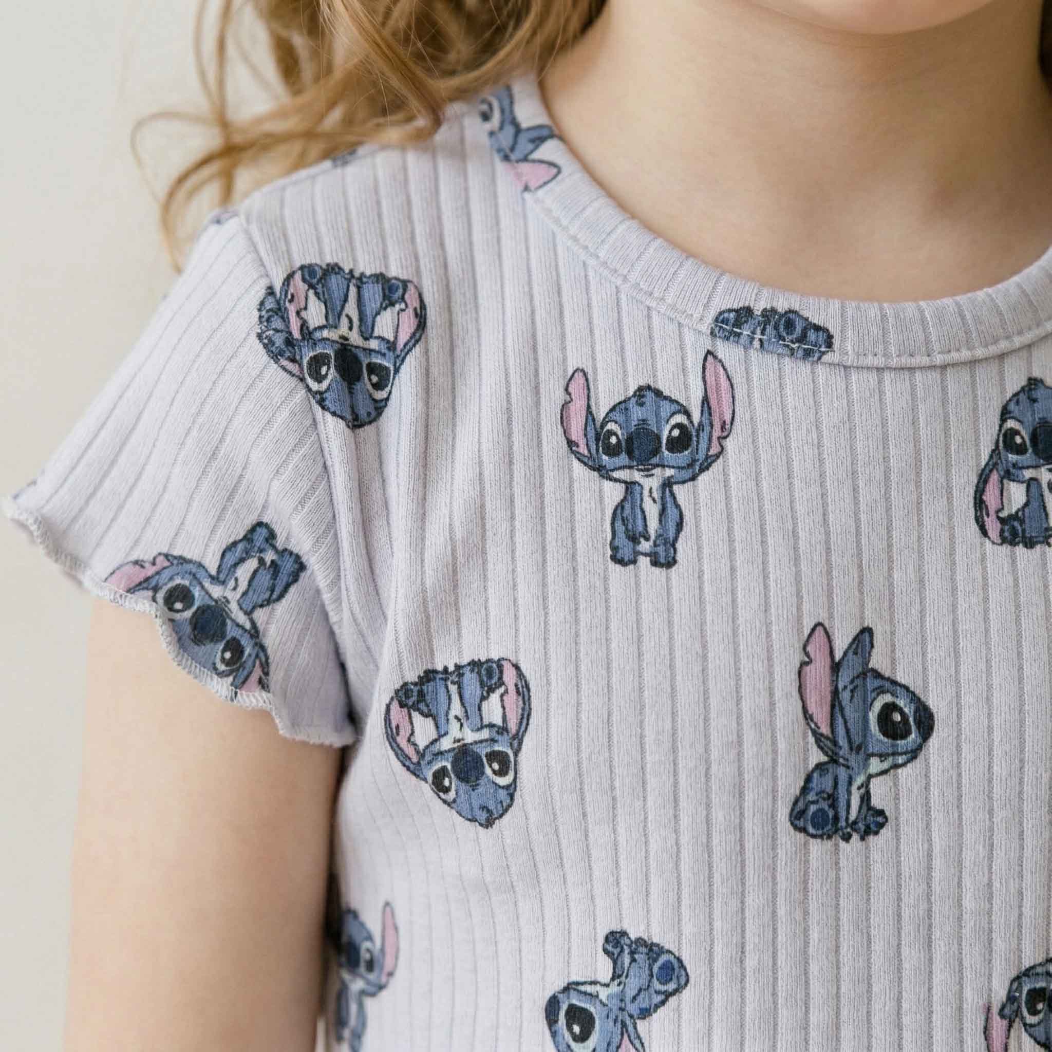 Stitch Girls Short Sleeves Pajama Set - Blue