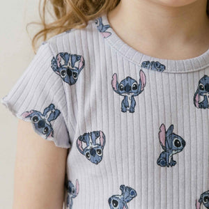 Stitch Girls Short Sleeves Pajama Set - Blue