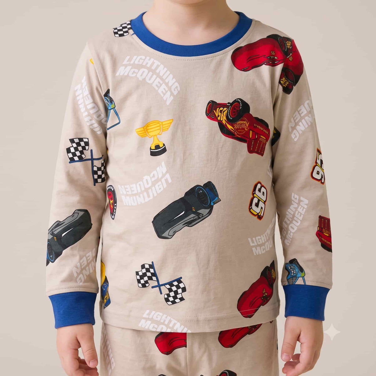Mcqueen Boys Full Sleeves Pajama Set – Beige
