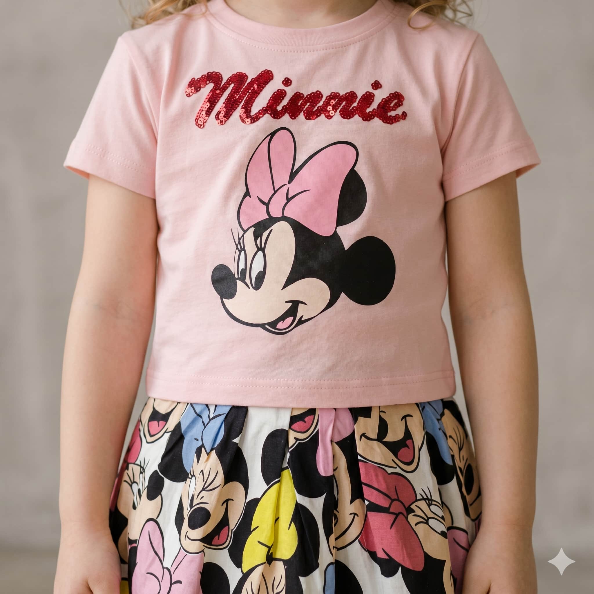Minnie Mouse Girls Skirt Set - Pink