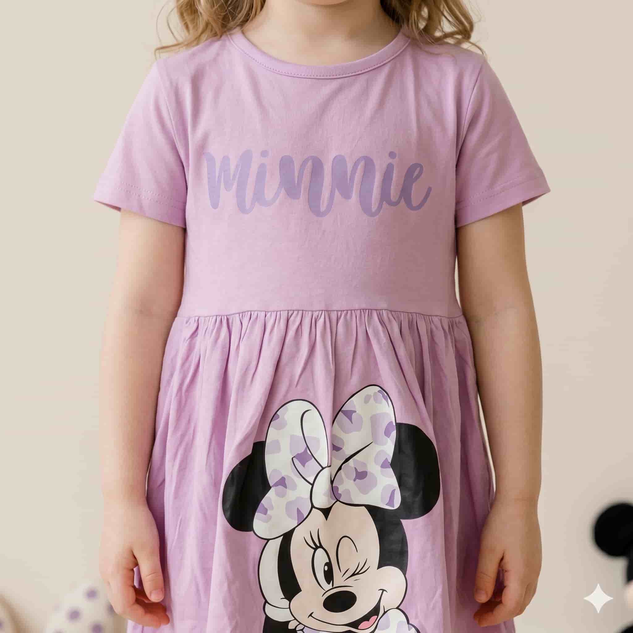 Minnie Mouse Girls Frock Set - Purple