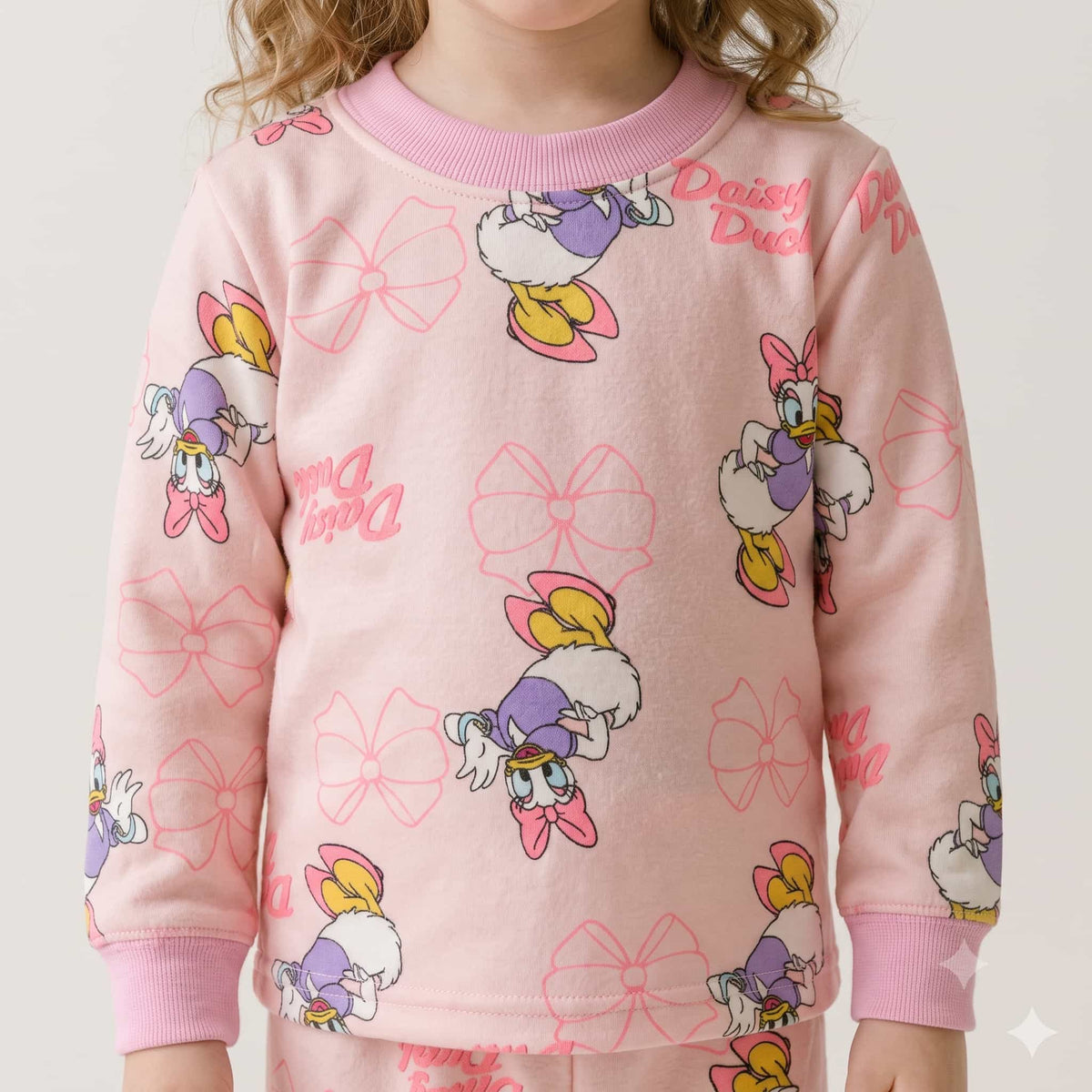 Daisy Duck Girls Winter Full Sleeves Pajama Set – Light Pink