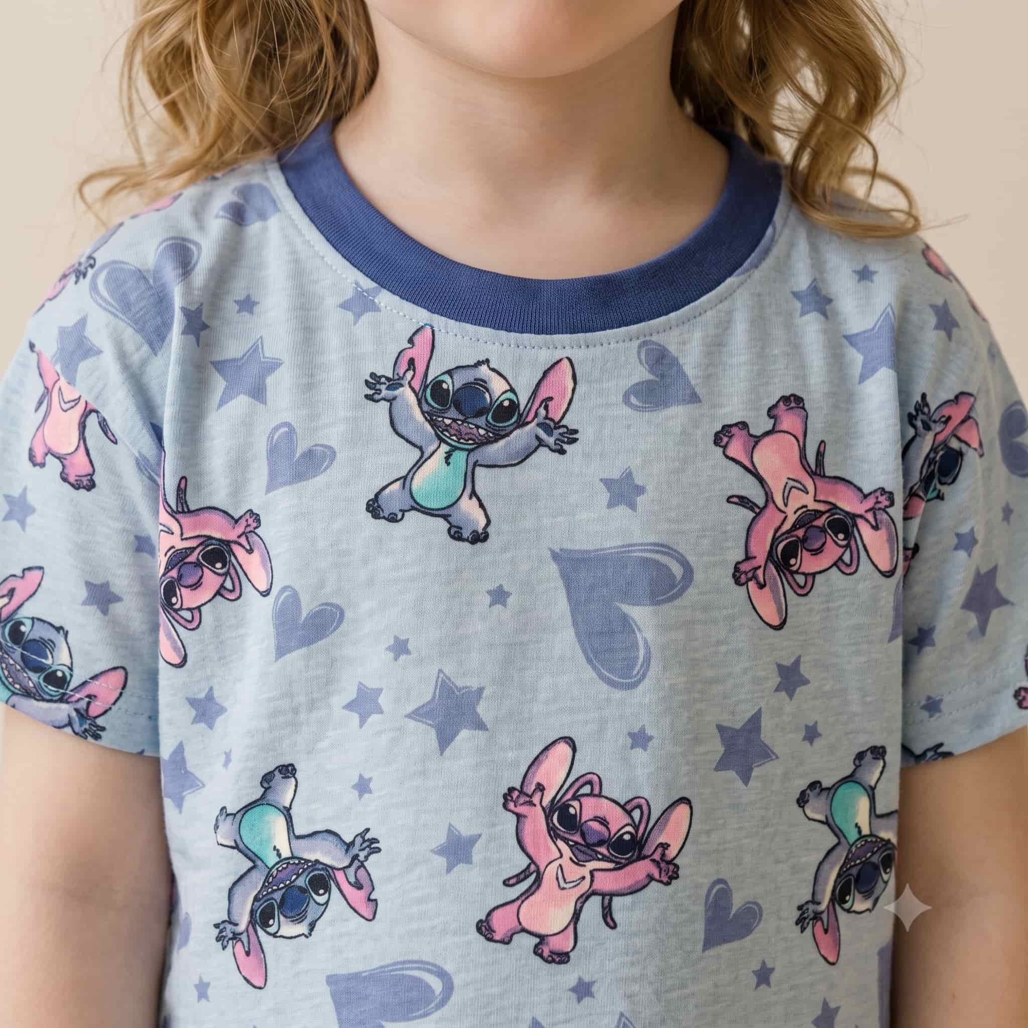 Stitch Magic Girls Half Sleeves Pajama Set - Blue