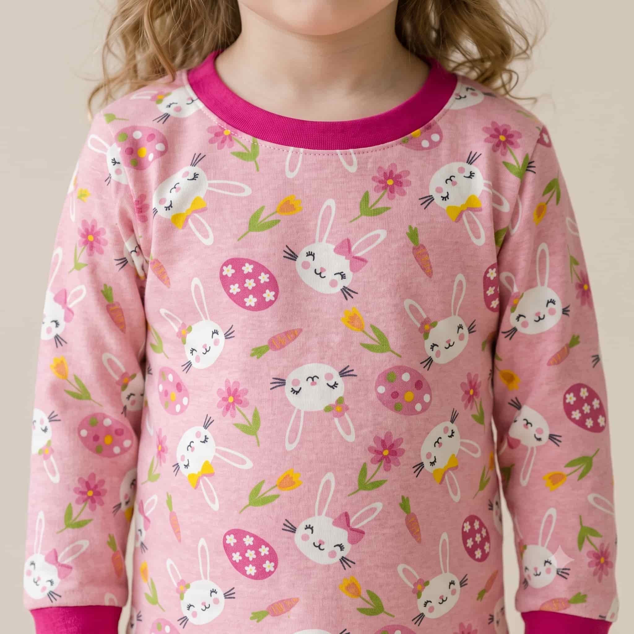 Bunny Hop Girls Full Sleeves Pajama Set - Pink